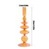 Glass Vase for Centerpiece Modern Elegant Flower Vase Candle Holder for Wedding Home Decor Housewarming Gift Striped Base Yellow
