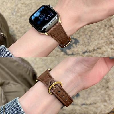 Boucle Fer à Cheval Petite Taille Cuir Pour Apple Watch Iwatch10 Représentatif Avec Apple Watch987Se