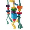 Bunter Holzständer Bar Block Seil Papagei Kletter Biss Schaukel Käfig Vogel Haustier Spielzeug