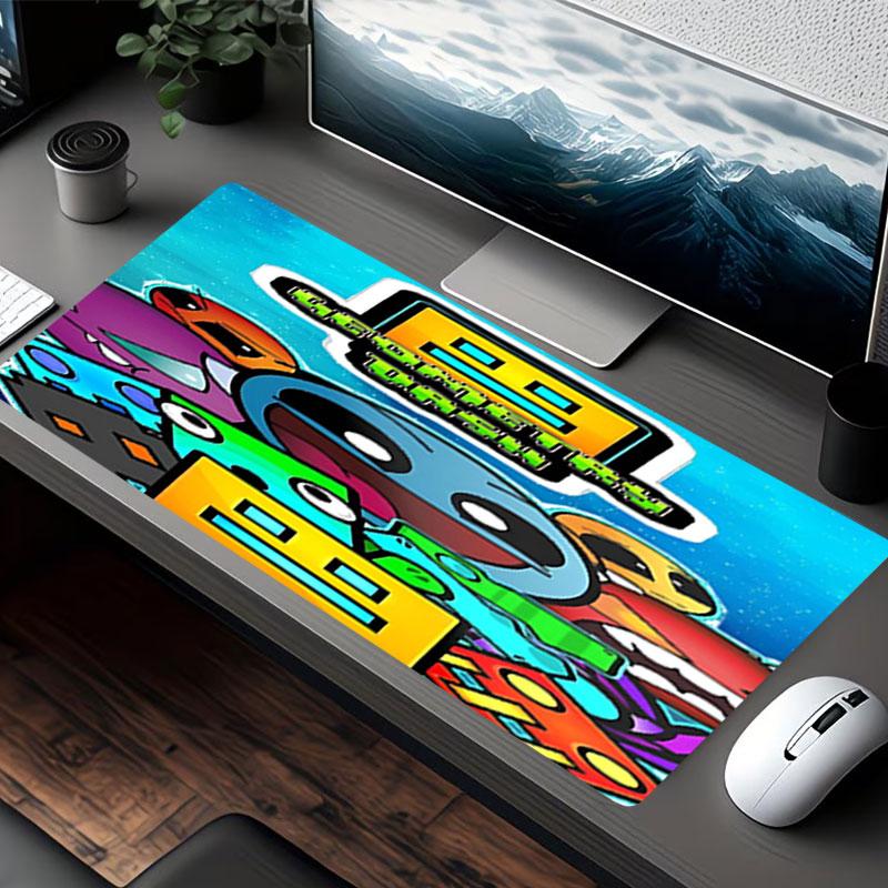 Geometry Dash Print Mouse Pad, for Keyboard Pad Laptop PC Mat for Office Home Use, Desk Decor, Perfect Birthday Gift for Gamers