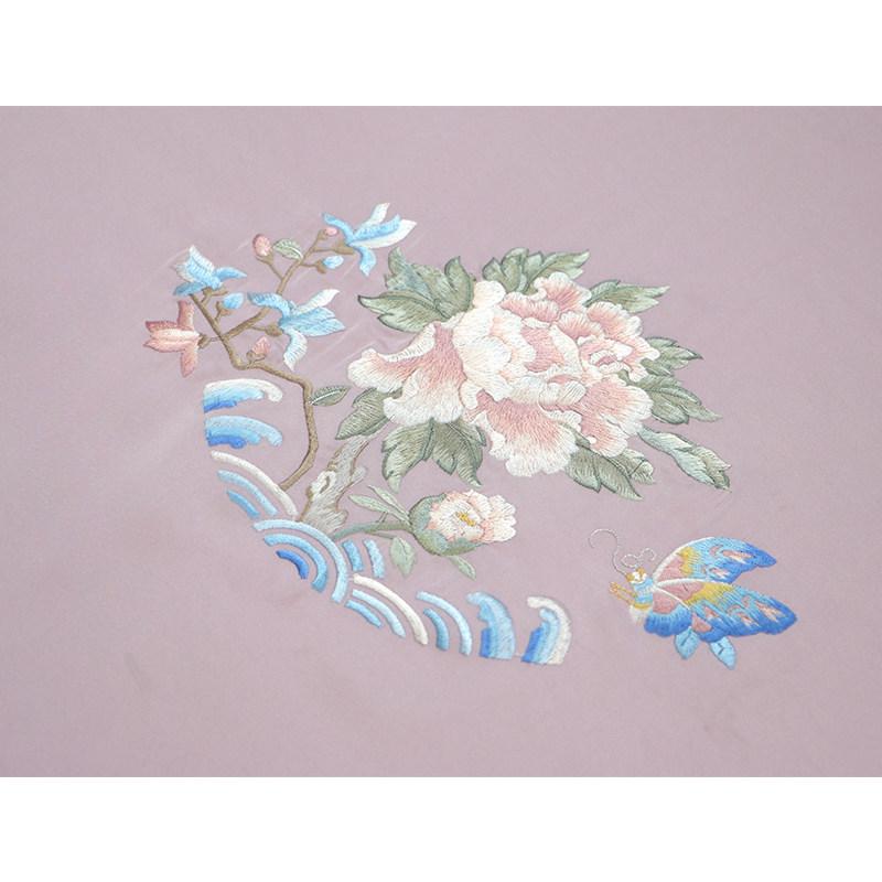 

150x50cm Exquisite Chinese Style Peony Flower Embroidery Patches Fabric High-End Acetate Satin Fabric DIY Sewing Hanfu Dress 52x150cm