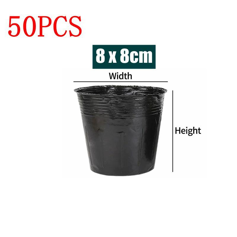 10/50/100Pcs Nursery Pot Garden Plastic Plant Seedling Cup Disposable Nutrient Bag Thickened Black Flowerpot Nutritional Bowl