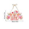 Valentines Pink Day Door Hanging Decor With Flowers Heart Design Party For