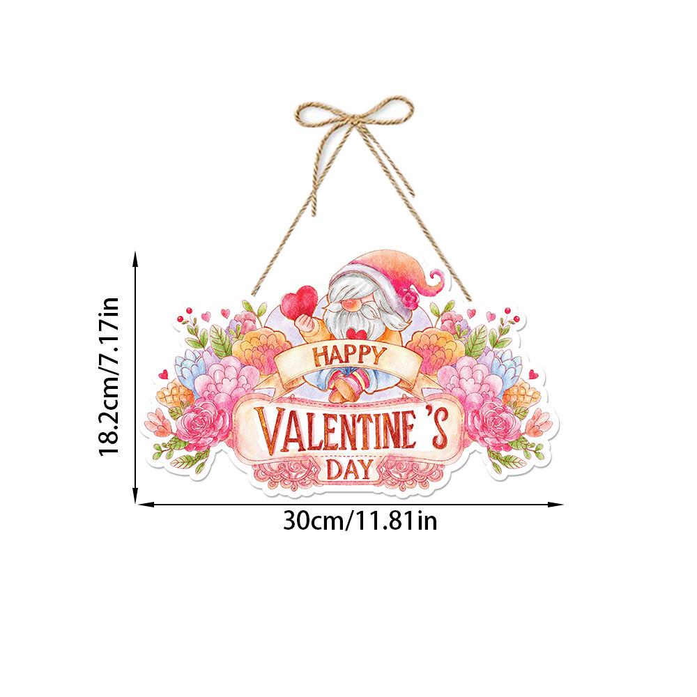 Valentines Pink Day Door Hanging Decor With Flowers Heart Design Party For