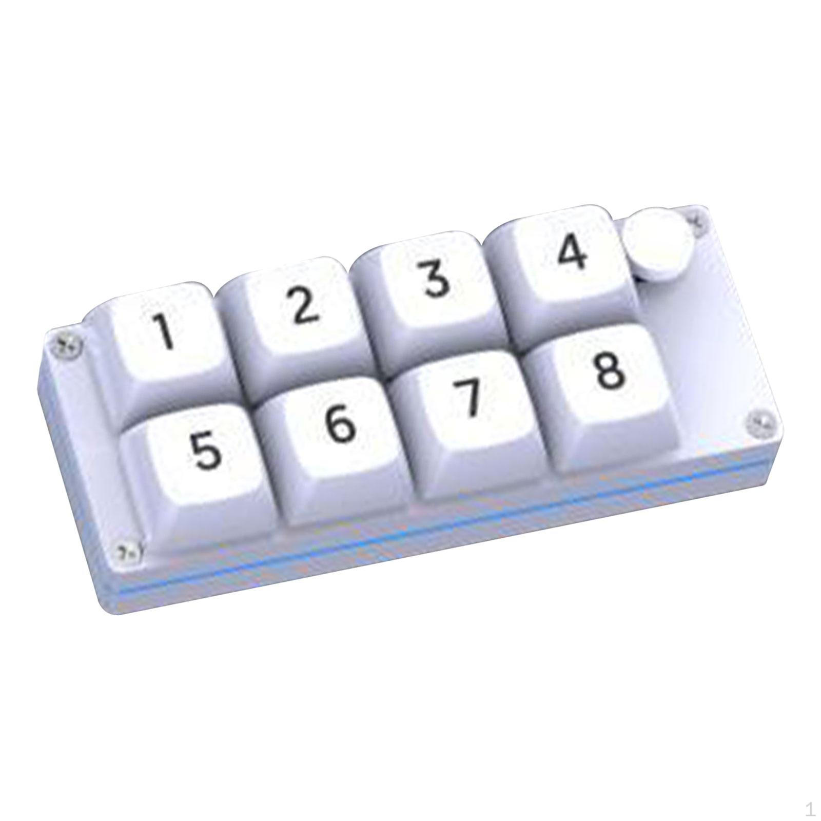 

8 клавиш проводная макро механическая клавиатура одноручная игровая лаборатория для офиса белый