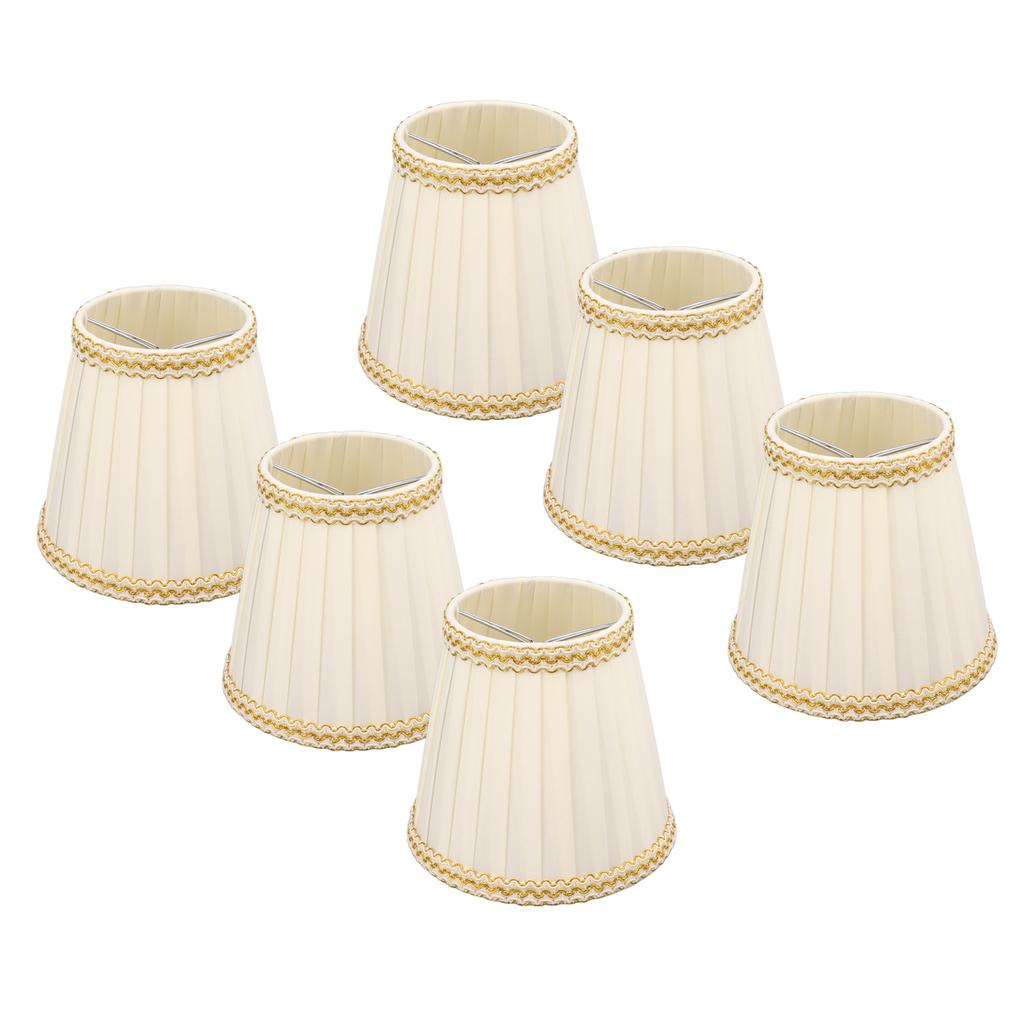 6Pcs Small Lamp Shade Clip On Drum Lampshade Cloth for Chandelier Candle Bulbs Lighting Accessories