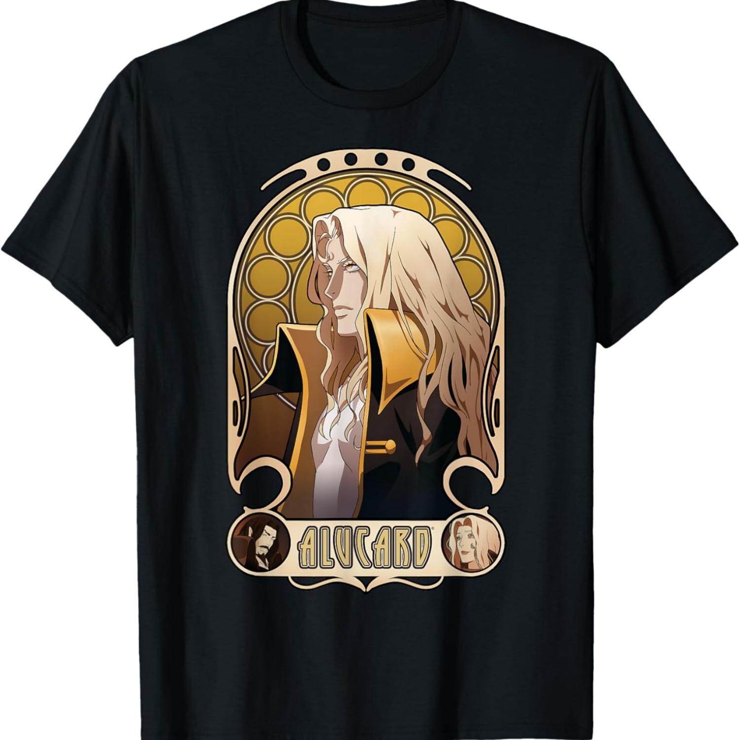 

Футболка с портретом Алукарда из Castlevania Netflix, мужская черная, маленькая, классического кроя, с коротким рукавом и круглым вырезом XXXXXL чёрный