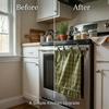 Oven Skirt Handmade Farmhouse Oven Cover with Ruffle Trim under Stove Easy Installation Oven Hideaway Curtain Kitchen Decor