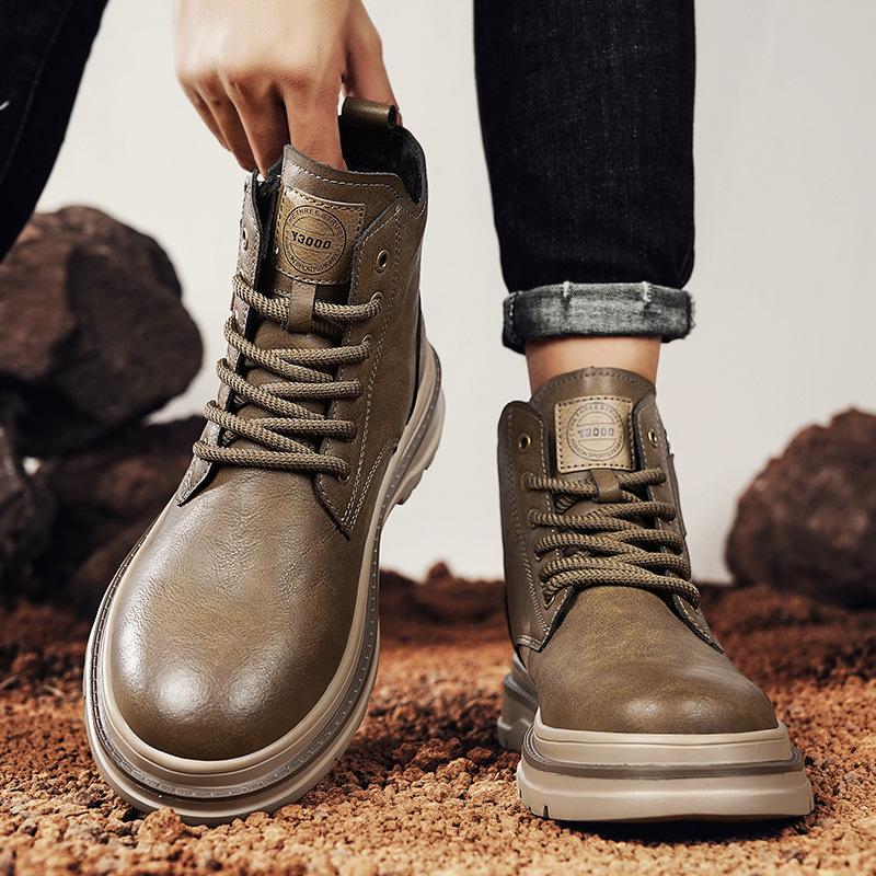 Martin Boots New Winter British Style Retro High-top Platform Leather Boots Short Boots