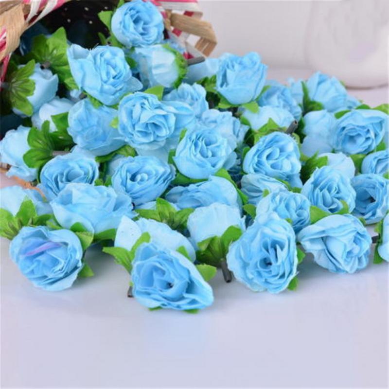Rose Artificial Flowers 50pcs Simulation Flower Head Fake Roses Wedding Decorated Wall Flower Arrangement home Party Decoration