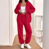 Women's Casual Sweatshirt Jacket and Jogger 2 Piece Set for Fall Winter Wear