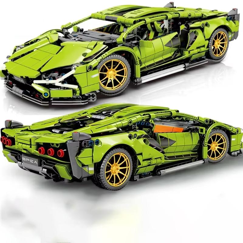 Neu 1280Pcs Technische Bausteine Racing Auto Modell Fernbedienung Elektrische RC Auto Version Optional Bau Spielzeug Für Jungen