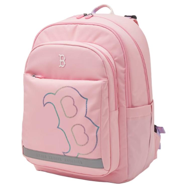 

MLB Fashionable Casual Nylon Backpack Unisex Backpacks Pink Black 7ABKBC74N Pink