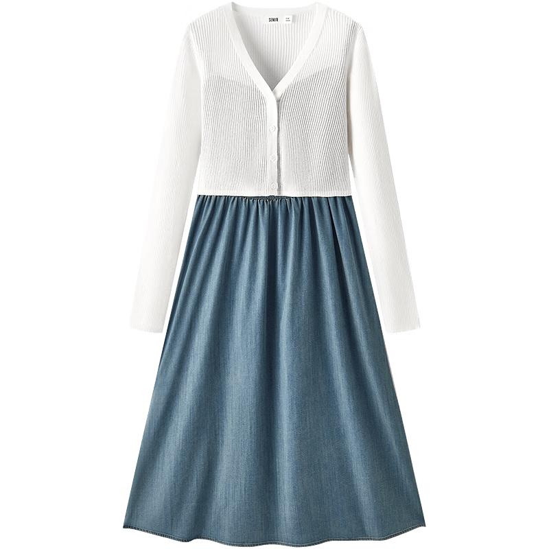 Женский двухсекционный джинсовый охлаждающий комплект платья Semir S