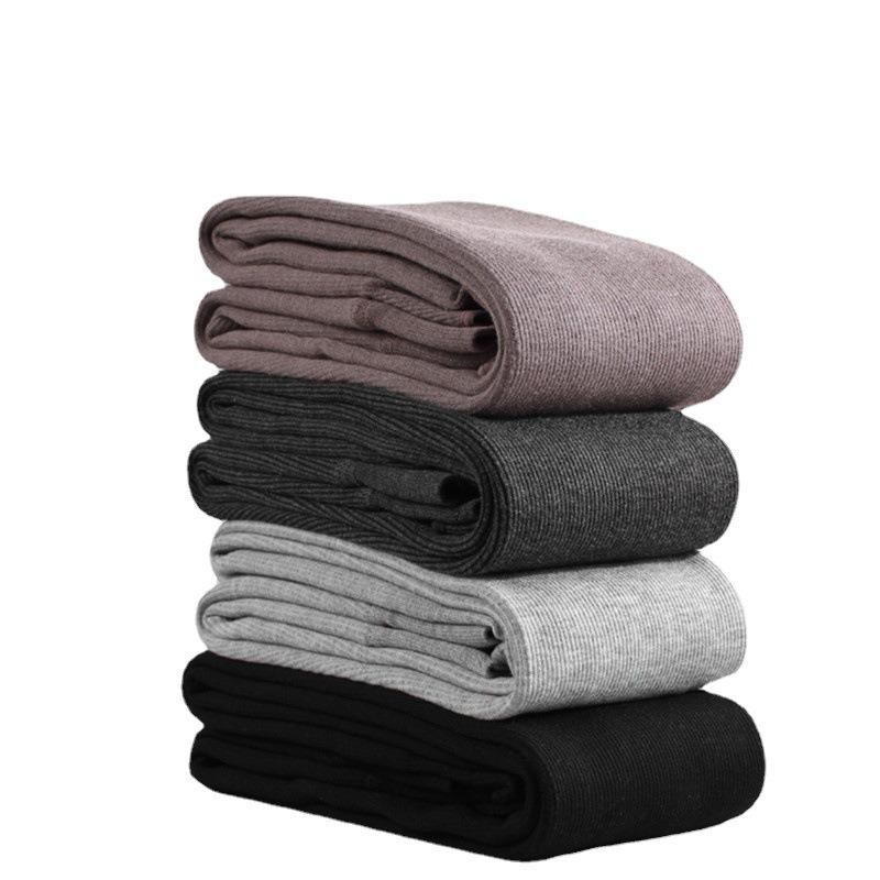 Winter Velvet Thickened Cotton Vertical Strip Leggings Women's Outer Wear Threaded Vertical Strip High Waist Thermal Pants Integrated Pants