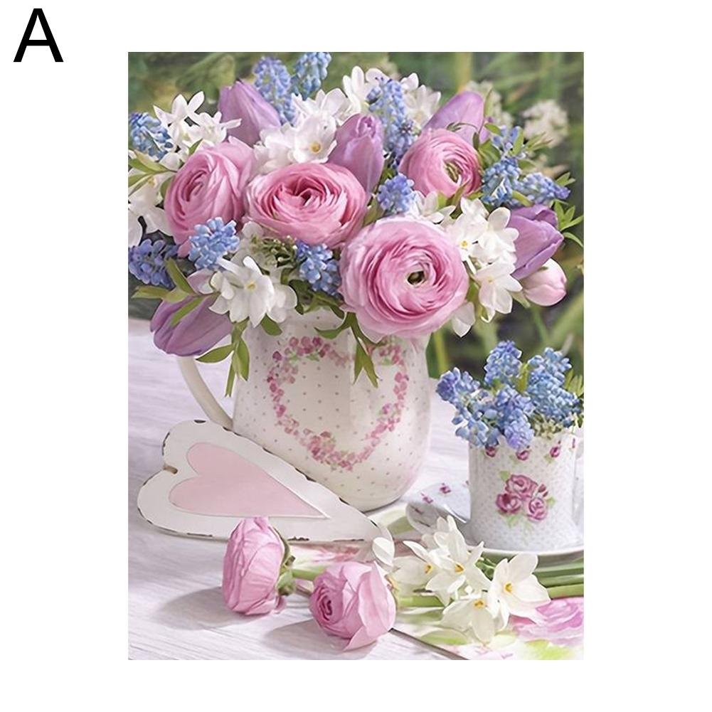 Diamond Painting Kit Flower Pictures Of Rhinestones Diamond Embroidery Vase Cross Stitch Peony Full Mosaic For DIY Decortion
