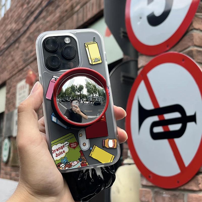 Nuovo Porta Telefono Specchio Convesso Portatile Mini Dimensioni Specchio Grandangolare Universale Specchio Selfie Regolabile Creativo Per Uscite Quotidiane