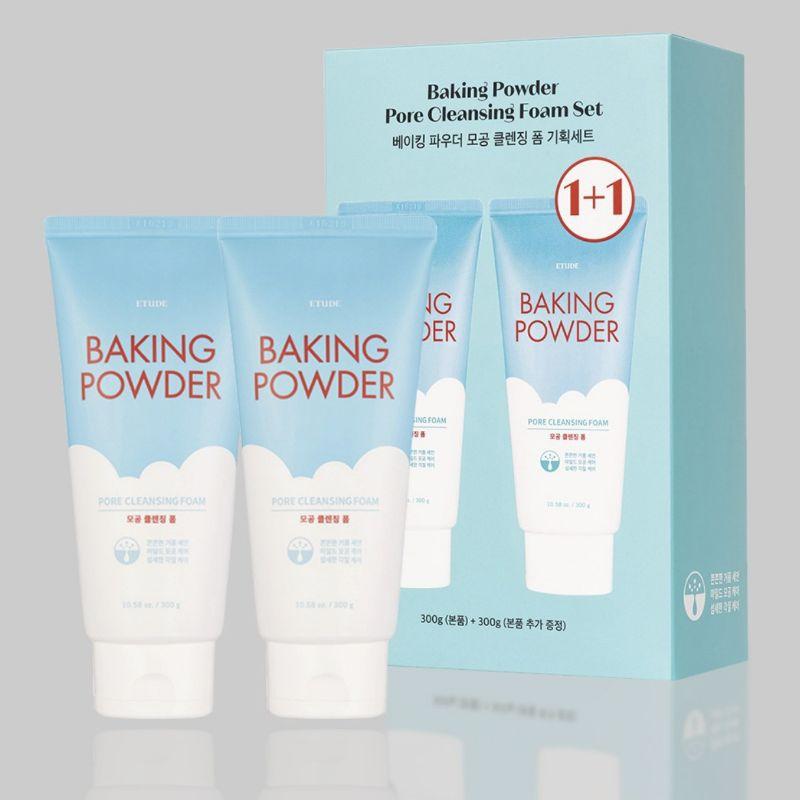 ETUDE House Baking Powder Pore Cleansing Foam Duo – Deep Pore Cleanser (300g × 2)