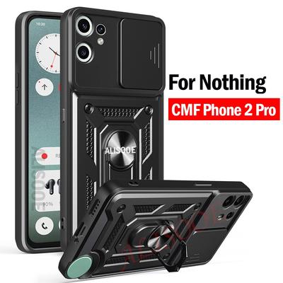 Armor Funda für Nothing CMF Phone 2 Pro Hülle Schiebekamera Schutz Ringständer Stoßfeste Rückseite Capa