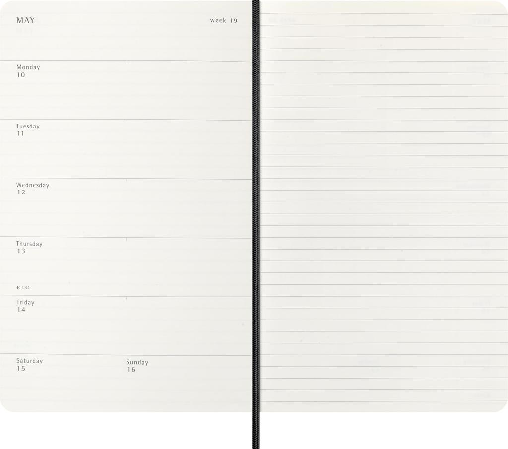 Moleskine 2027 Weekly January 12 Large Size x Black DSB12WN3Y27 Diary, Start, Months, (13cm 21cm), Softcover,