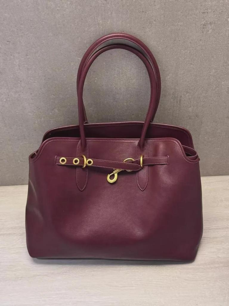 Vintage Koeienhuid Leer Bowling Tote Handtas - Schouder & Onderarm Tas