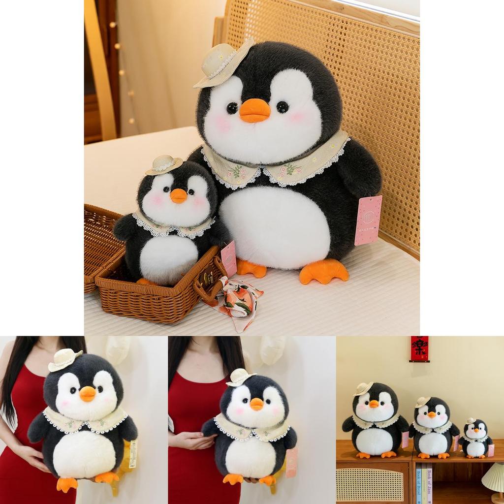 Adorable Gray Plush Penguin Doll Soft Toy Ideal For Kids Sleep And Comforting Gift