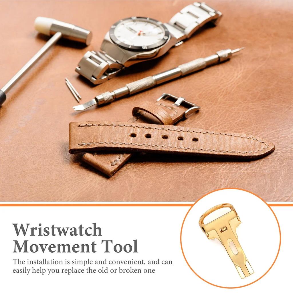 Ersättningsspänne för klocka i rostfritt stål 12/14/16/18/20 mm Vikbart klockspänne för Cartier Blue Balloon Watch Guld/Silverfärg