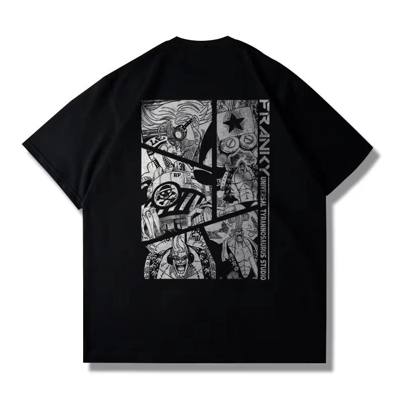 

One Piece Franky Cyborg Manga Split Print Oversized Anime Streetwear Women And Men T-Shirt 4XL