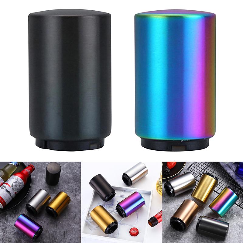 Magnetic Bottle Opener Beer Cap Shooter Automatic Stainless Steel Magnet Wine Press Open Bartender Tool for Kitchen Home Bar