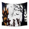 American Halloween Printed Tapestry Horrible Cartoon Pattern Hanging Cloth for Living Room Pumpkin Bat Wall Carpet Decoration