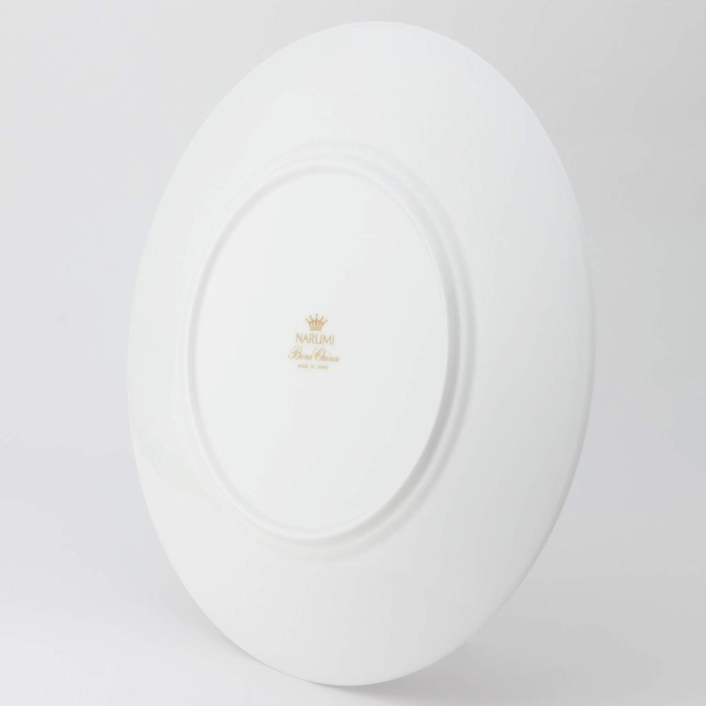 NARUMI Plate Washi 30cm Silver Stylish Elegant Large Plate Flat Plate Rim Made In Japan (Platinum) 51356-5727