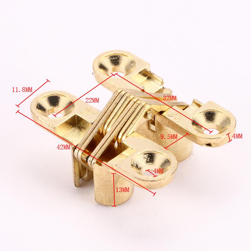 4Pcs Hidden Hinges Invisible Concealed Barrel Cross Door Hinge Bearing Wooden Box For Folding Window Furniture