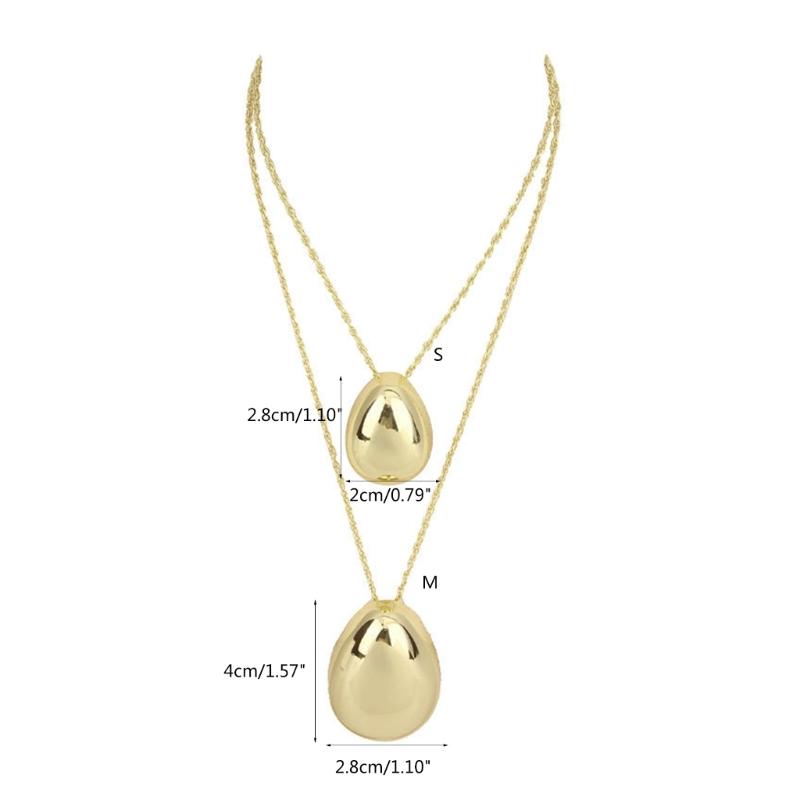 Chic Pendant Necklace with Smooth Waterdrop Charm Personalized Waterdrop Pendant Neck Jewelry Modern Neckchain Adornment