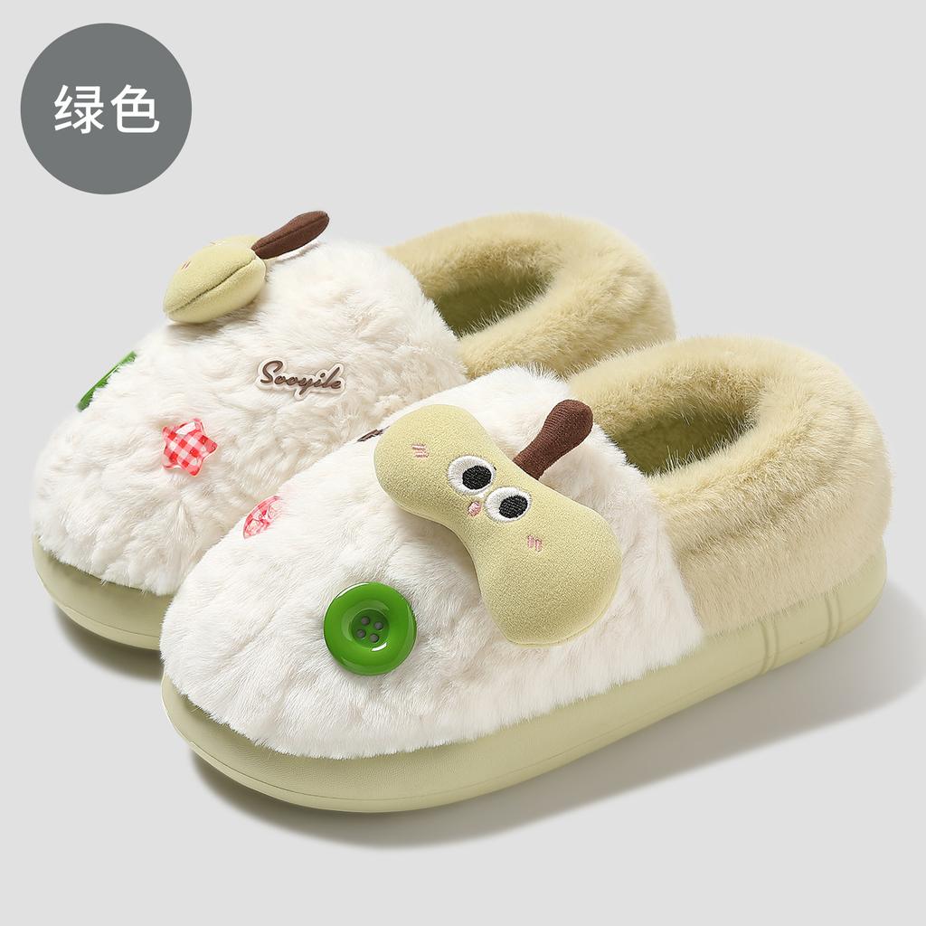 Cute cotton slipper bag and cartoon warm plush non-slip and wear-resistant soft bottom cotton mop for indoor use at home