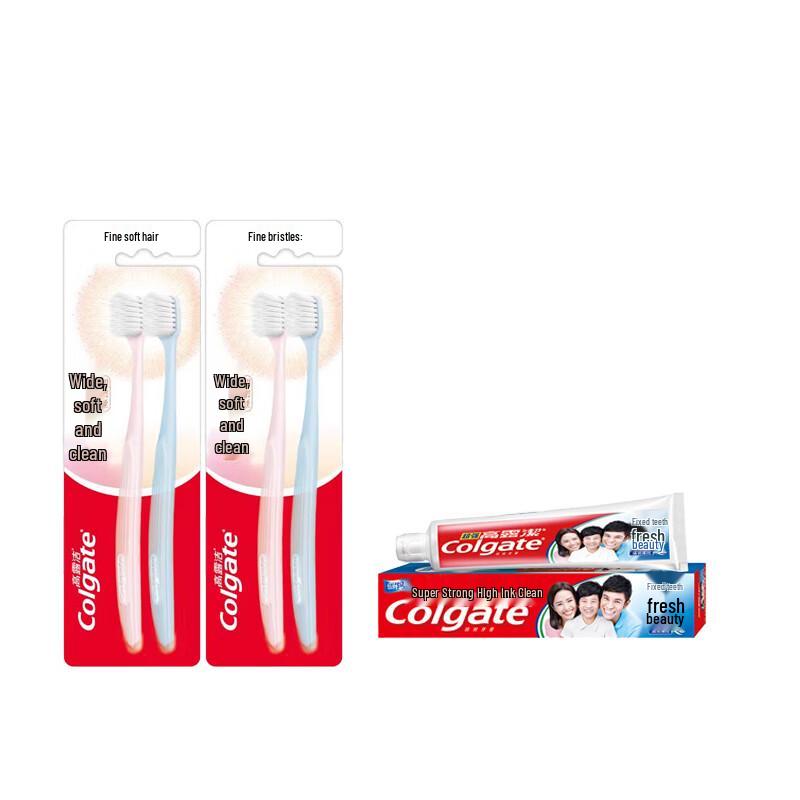 Colgate Ultra-Dense Soft Toothbrush & High Calcium Toothpaste Set