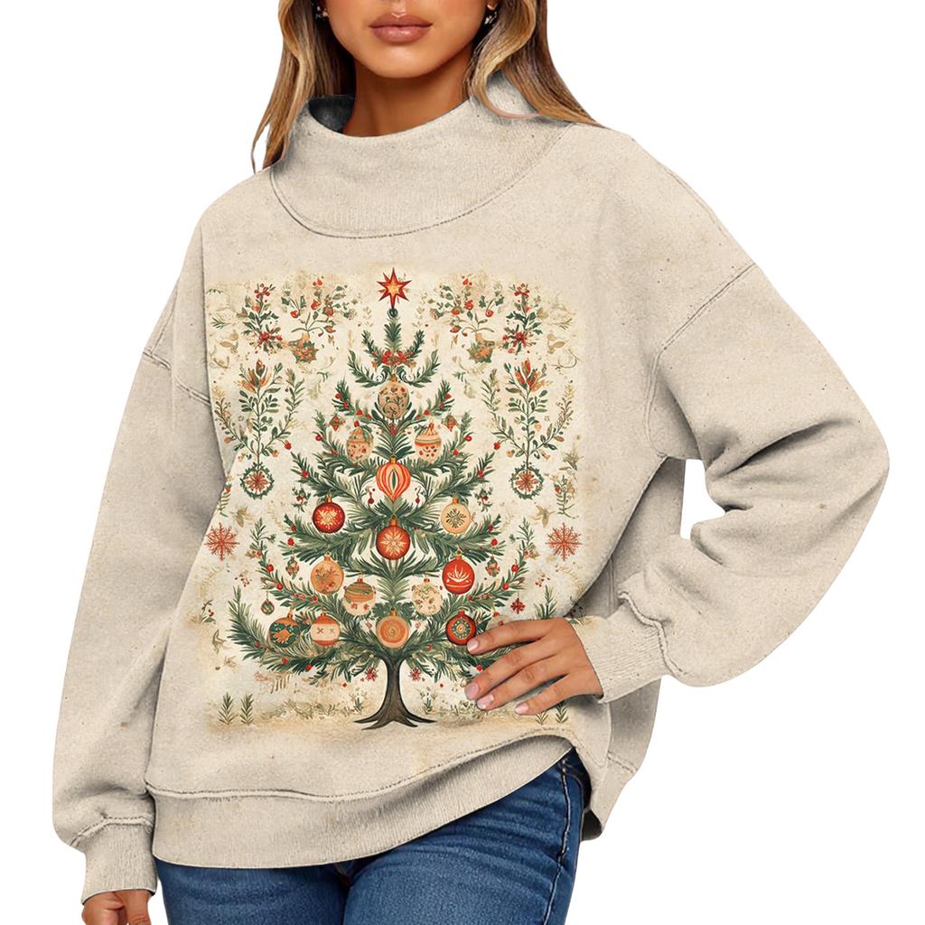 Mock Neck Sweatshirt Women Fall Comfort Oversized Sweatshirt Dressy Pullover Sweatshirts No Hood Cozy Turtleneck Tops