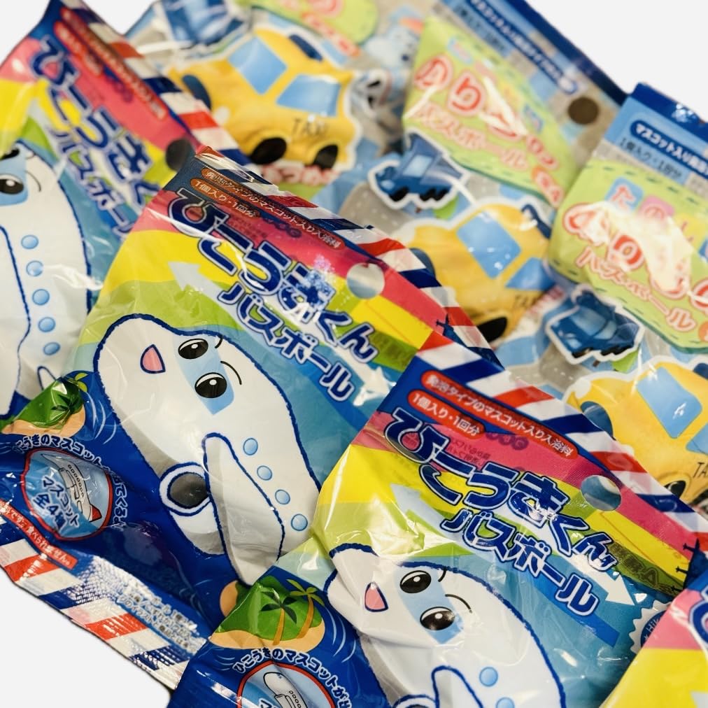 [mdk] 20-Piece Set of Bath Salts for Kids, Includes Toy Bath Balls and Bath Bombs, for Boys and Kids, Great Value Set, Vehicle and Airplane Design
