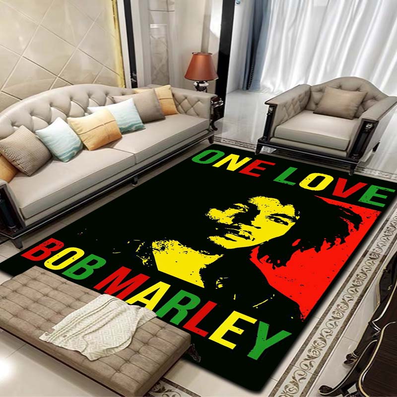 Bob Marley Album Carpet Reggae Music Jamaican Style 3D Flannel Carpet Home Living Room Bedroom Decoration Bathroom Carpet Gift