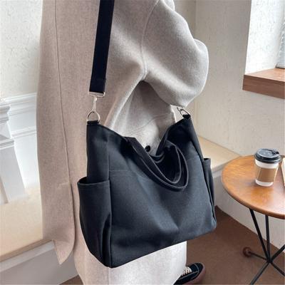 Tote Bag Retro Simple Canvas Bag Commuter Casual Crossbody Bag