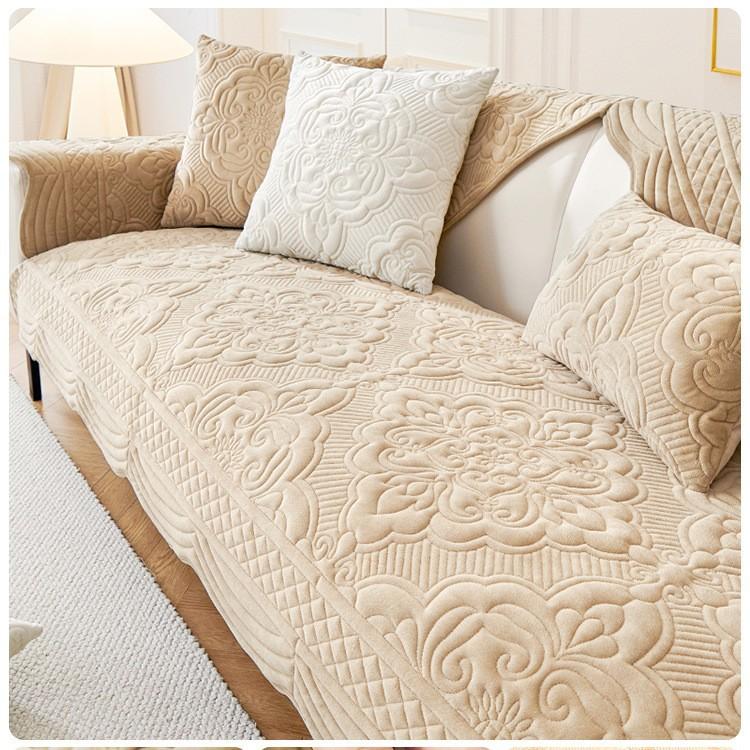 

Quilting Winter Baby Fleece Sofa Cushion Thickened Sofa Cover All-Inclusive Autumn And Winter Non-Slip Seat Cushion Sub-Cover Cloth Towel 70*70cm