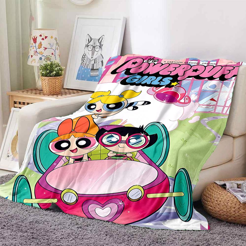 

1pc Powerpuff Girls Flannel Throw Blanket - HD Printed Lightweight Soft Warm All-Season Blanket for Sofa, Bed, Travel, Camping 191 130cmx150cm