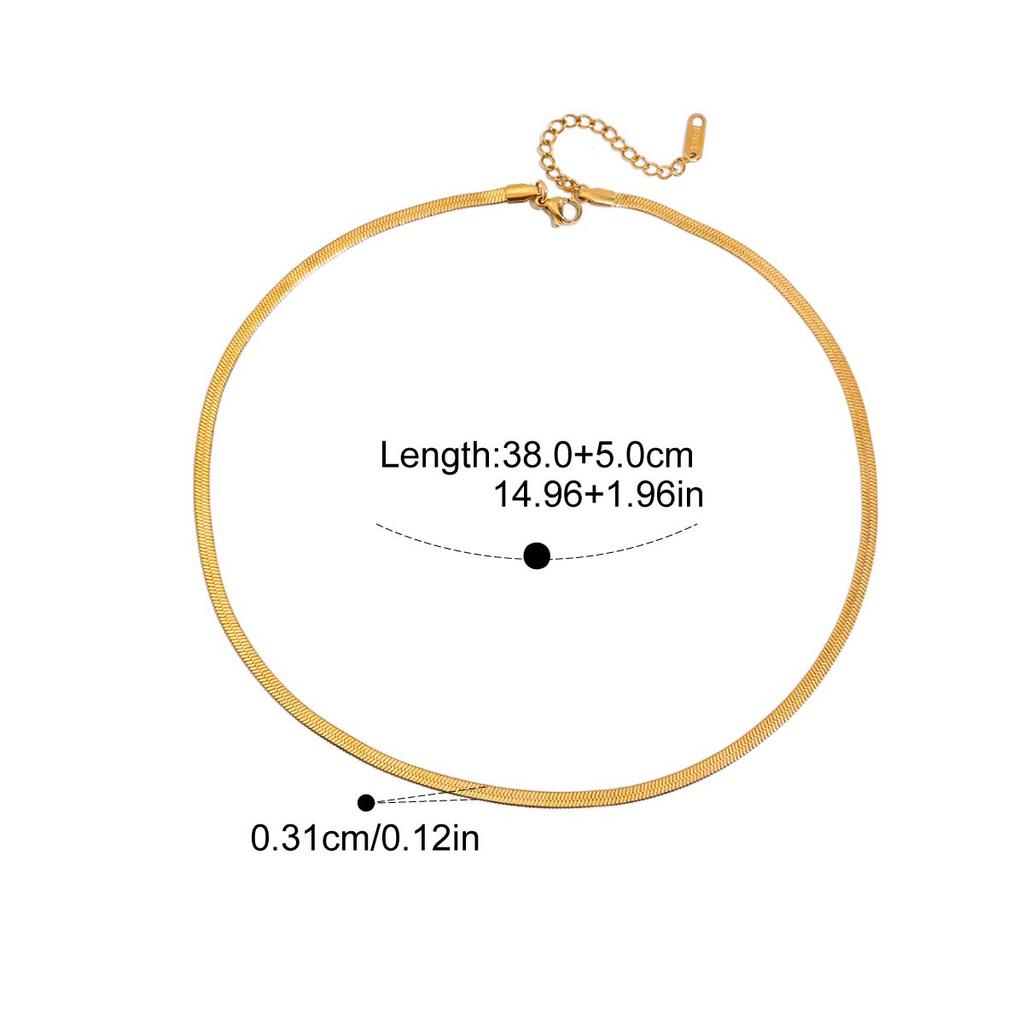 Yori Trendy Stainless Steel Chain Necklace for Women Golden 18K Plated Stainless Steel Fashion Holiday Jewelry Gift
