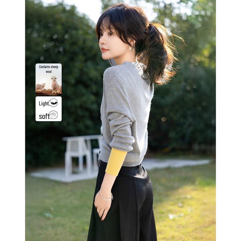 Women s V-Neck Wool Blend Knit Cardigan M