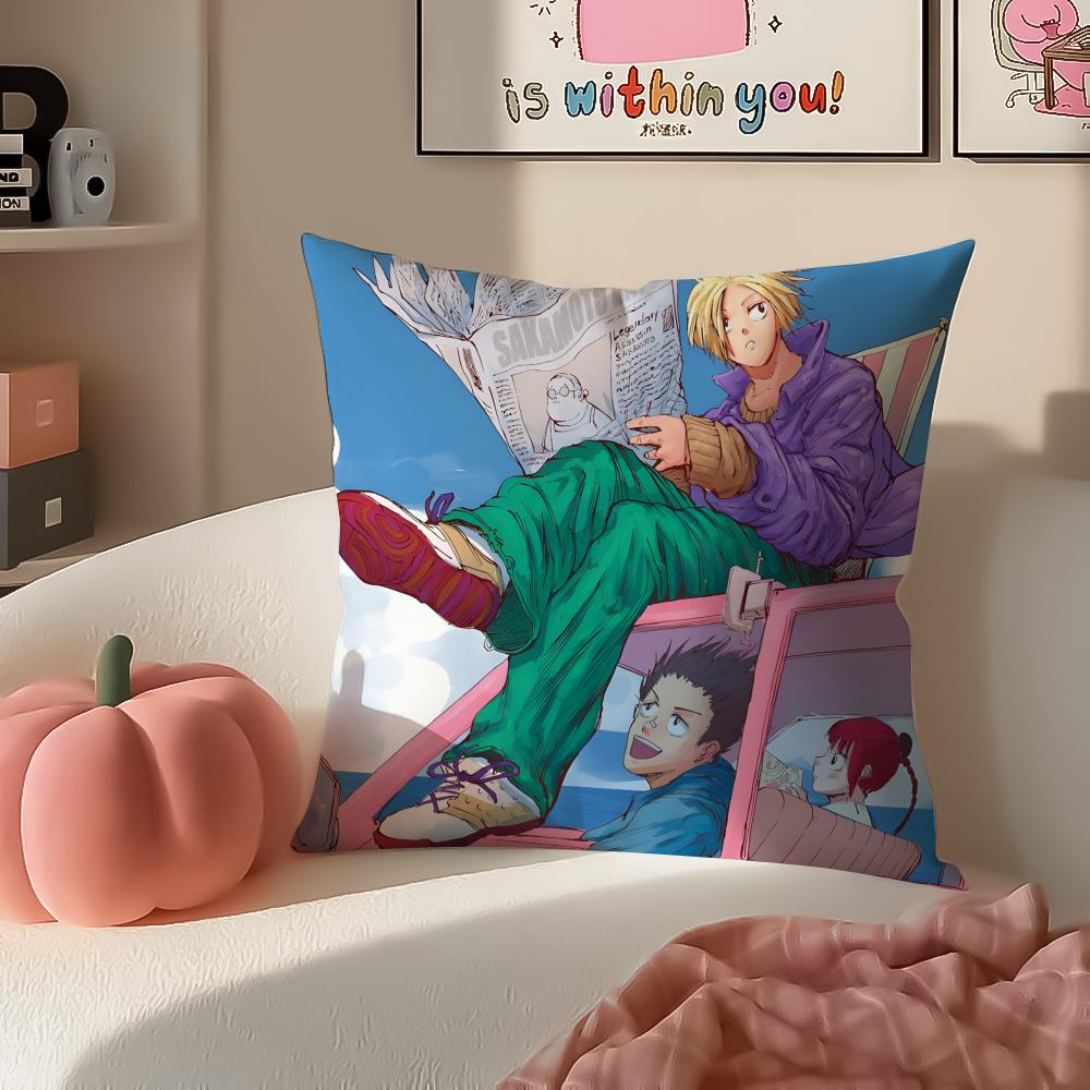 Action Comedy Japanese Manga SSakamoto Days Cushion Cover Pillowcase Short Plush Invisible Zipper Room Sofa Cushion Cover
