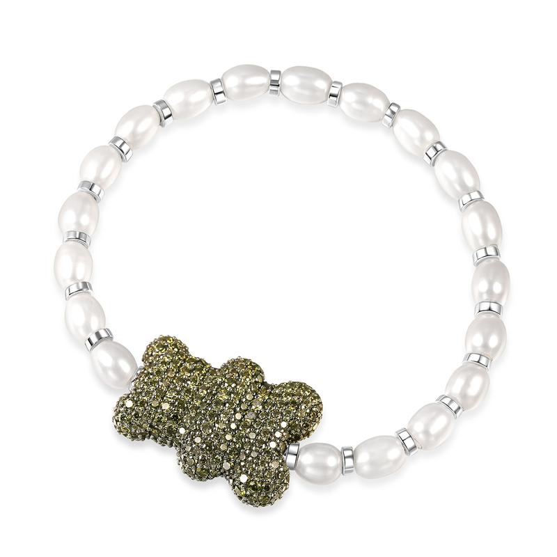 APM Monaco Bracelet [Romantic Confession] Bear Pearl Light Luxury Elegant High-end Jewelry Exquisite and Fashionable Couple Silver/Gold S Endless Love
