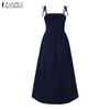 ZANZEA Womens Summer Casual Straps Sleeveless Slip Dress