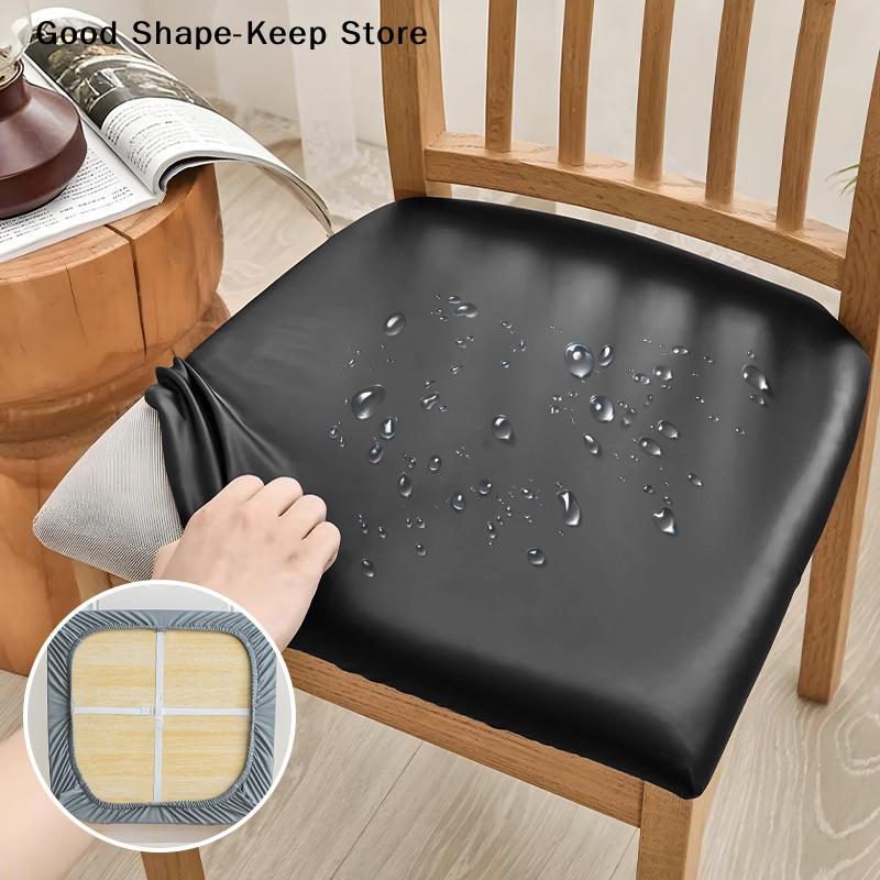 1PCS Waterproof PU Leather Removable Solid Color Computer Chair Seat Cushion Covers For Office Chair Seat Covers Home Office