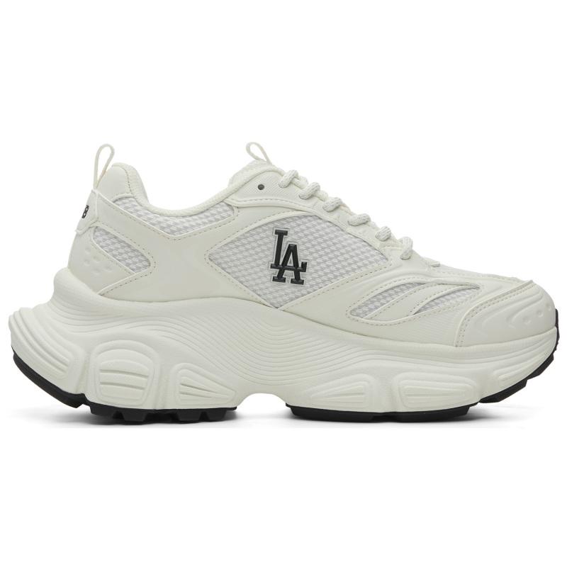 MLB Los Angeles Dodgers Cushioning, Breathable, Lightweight, Height Increasing Low top Chunky Sneakers Unisex Ecru Sneakers 3ASHW055N-07WHS