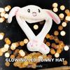 Festival Party Dress Plush Rabbit Hats Glowing Pikachu Ears Adult Children Funny Cute Stitch Moving Ears Cap Polyester