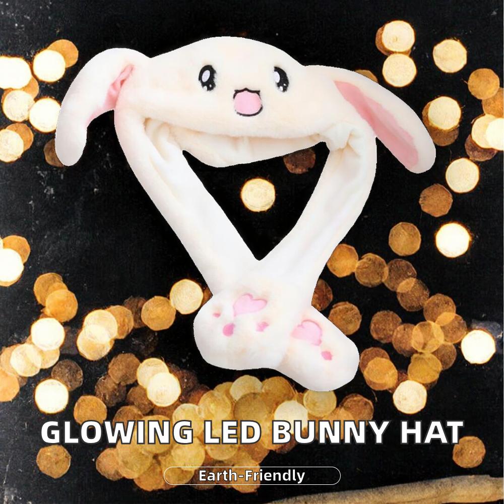 Festival Party Dress Plush Rabbit Hats Glowing Pikachu Ears Adult Children Funny Cute Stitch Moving Ears Cap Polyester